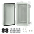 LeMotech Electrical Box, IP67 Waterproof Hinged Cover Junction Box, ABS Plastic Enclosure with Mounting Plate, Wall