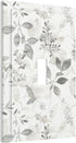 White Gray Grey Eucalyptus Leaf Floral 1 Gang Light Switch Plate Outlet Decorative Single Toggle Wall Plate Cover Electrical Switchplate Faceplat Home Decorate by JIEXUTE
