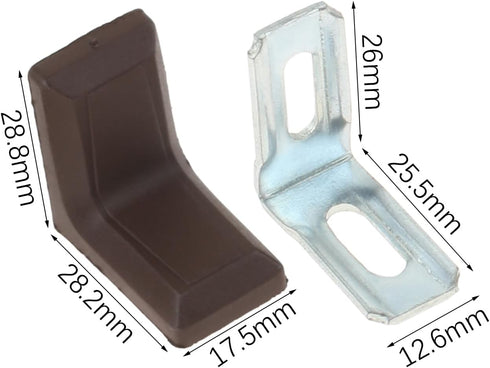 20Pcs 90 dophee Degrees L Shape Metal Corner Brackets with Plastic Cover Right Angle Corner Brace Joint for Shelves