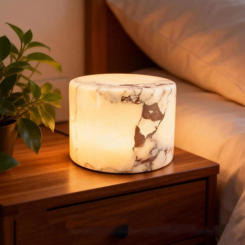 ADONJBISG Dimmable Natural Marble Night Light for Bedroom, Wireless Charging Touch Bedside Lamp, Color Changing Ambient