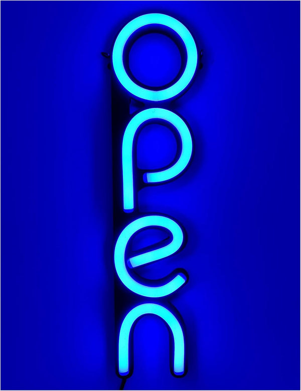 LED Neon Open Sign for Business, 16x6 inch Lighted Sign for Restaurants, Offices, Retail Shops, Window Storefronts,