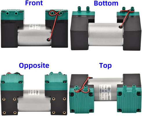 12/24V 10W Mini DC Air Pump, Oilless Mute Diaphragm Vacuum Pump for Electrical Vacuum Suction (UV-U3-24V)