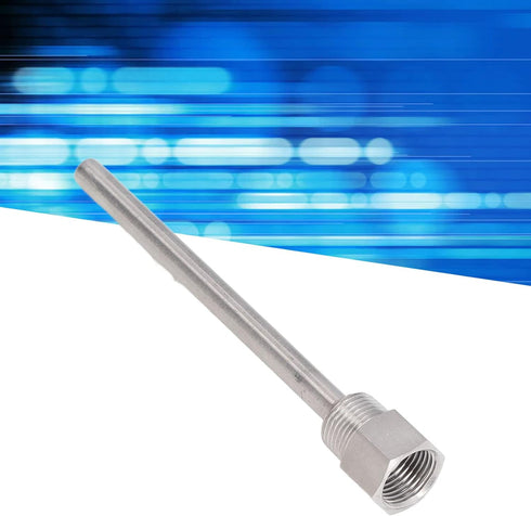 Tnfeeon Stainless Steel Thermowell, 6.7in Length Thermowell for Temperature Sensors Fitting Accessories for Homebrew Brewing Beer Fermenter