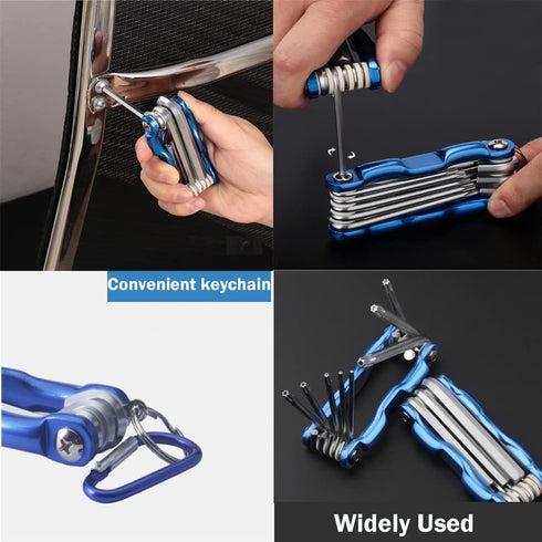 Utoolmart 8 in 1 Torx Key Set, Folding Combination Wrench Repair Tool for Torx Head Socket Screw T9-T40
