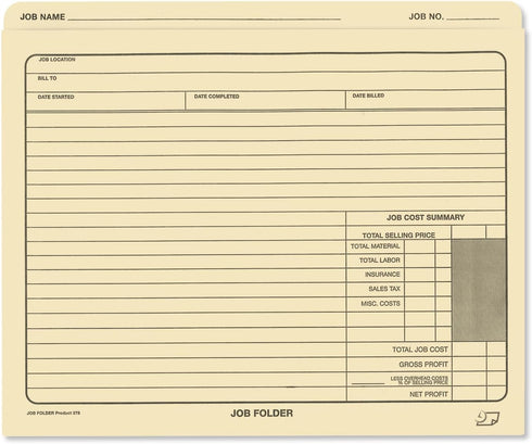 NextDayLabels Classic Manila File Jacket, 10” x 12” Job Folders, Heavy Duty, Pack of 50