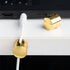 Pluzmecalm 1Pc 2-in-1 Gold Cable Anchors for Desk, Gun Metal Cord Anchors Holder Aluminum Wire Organizers Adhesive