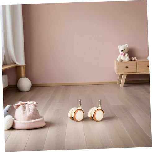 4pcs Zerodeko Stem Swivel Casters with Brake Silent Rubber Furniture Wheels Replacement for Bed Frame Nursery Rolling