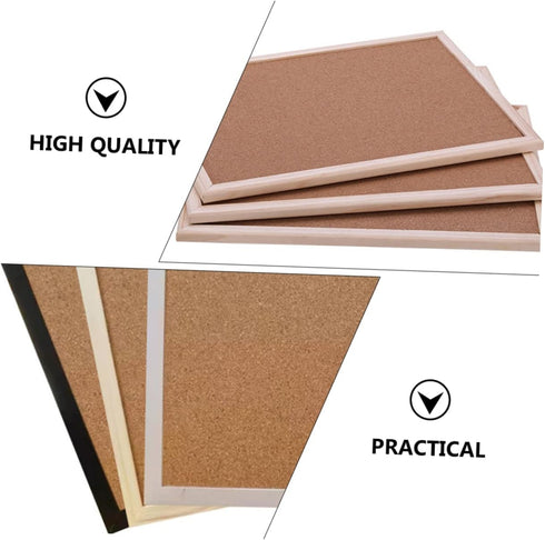 STOBOK Wooden Frame Message Board, Small Cork Board with Easel Display Stand for Home or Office Use