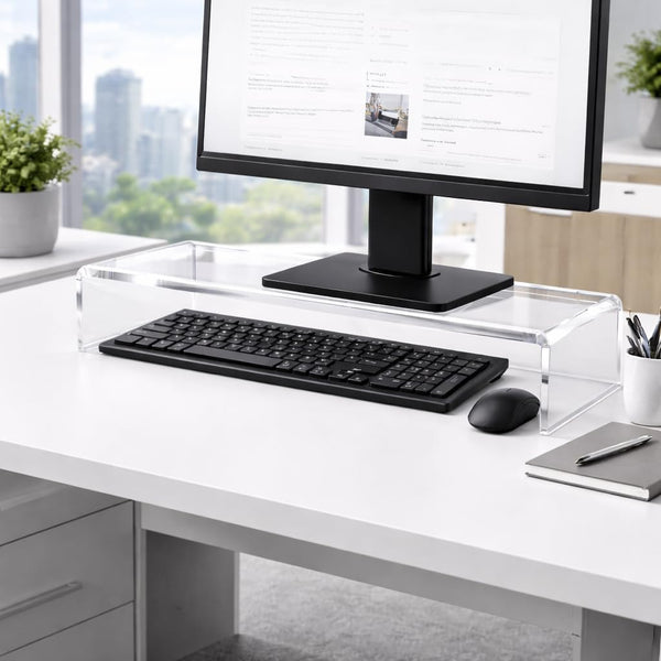 Japard Acrylic Monitor Stand, Premium Large Monitor Riser 20 inch, Crystal Clear