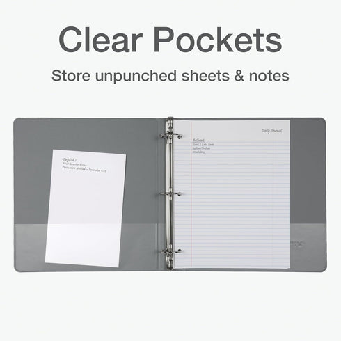 Cardinal 3 Ring Binders, 2 Inch, Round Rings, Holds 475 Sheets, ClearVue Presentation View, 4 Pack