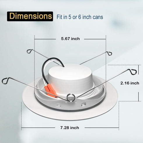 Yun Cai 6 inch 20W 360 3000K 120V-256V Retrofit LED PIR Motion Sensor Downlight, LED Ceiling Light with Adjustable