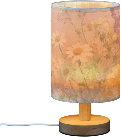 Yuiboo Compact Watercolor Sunflower & Rose Bedside Lamp - Perfect for Small Spaces