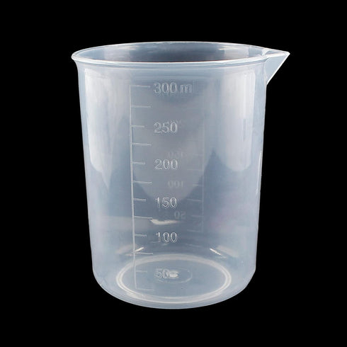 250ml-300ml Plastic Graduated Beaker (1 Pack), Transparent PP Mixing Cup for Kitchen Lab Measuring