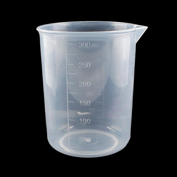 250ml-300ml Plastic Graduated Beaker (1 Pack), Transparent PP Mixing Cup for Kitchen Lab Measuring