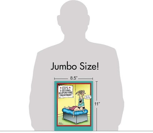 NobleWorks Big Funny Get Well Card, Jumbo Feel Better Soon from All of Us, 8.5 x 11 Inch, Hospital Theme