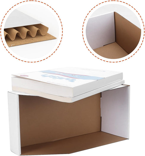 ZBEIVAN 35 Packs Cardboard Storage Bins Boxes, Easy Assembly Pantry Organizer Bins for Shelf, White