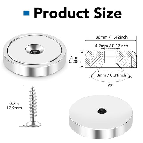 150lb+ 6 Pack) LOVIMAG Strong Magnets, Waterproof Strong Neodymium Cup Magnets with Screws for Wall Mounting,Rare Earth