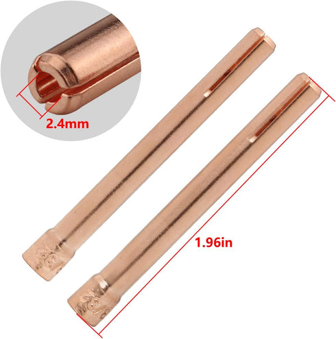 10N24 TIG Collet Tip FMHXG 10PCS 3/32 " 10N24 2.4mm TIG Collet Tips Replacement for WP17 18 26 TIG Welding Torch Series, 10N24S Stubby Collet