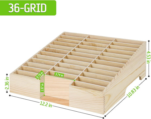 Wooden 36-Grid Cell Phones Storage Box, Desktop Mobile Phone Holder Organizer for Office/Classroom