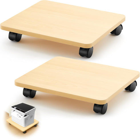 Beeveer 2 Pcs Office Under Desk Printer Stand with 4 Caster Wheels 13.8