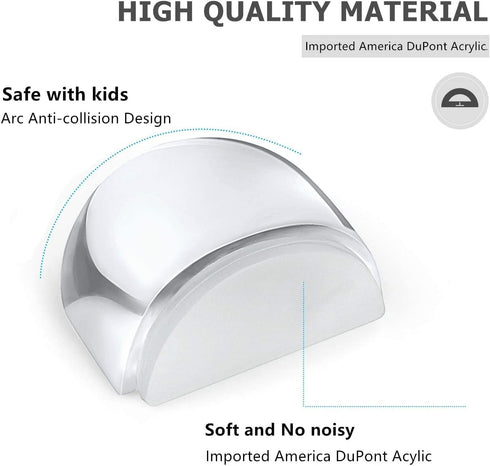 HAUSPROFI Doorstop, Self-Adhesive Door Stopper for Wall Protection, Door Buffer Floor Stop for Home and Office - Clear
