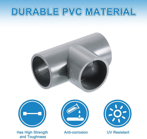 3/4" 12 3 Elbow Elbow uxcell PVC Tee, Pcs Way Connector Furniture Grade PVC Tee Pipe Fitting Adapter Corner Fitting
