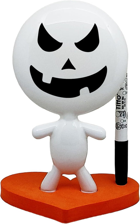 TITTO in Love Draw Your Ideas, Small Desktop Whiteboard Dry Erase, Ceramic Doll, Orange Office