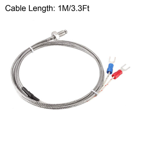 uxcell K-Type Thermocouple Temperature Sensors M6 Thread Probe with 1M Wire, 3pcs