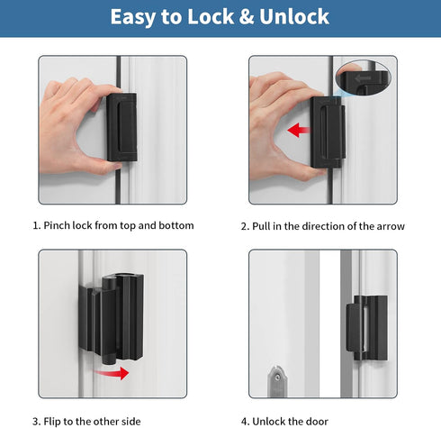 1Pack Home Security Door Reinforcement Lock Safety Latch Extra Front Doors Security Devices, Anti Door Kick in Safety