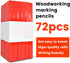 Gegong 72Pcs Carpenter Pencils 7 inch Octagonal Red Hard Black Lead Carpenter Pencil Woodworking Marking Tool by Gegong