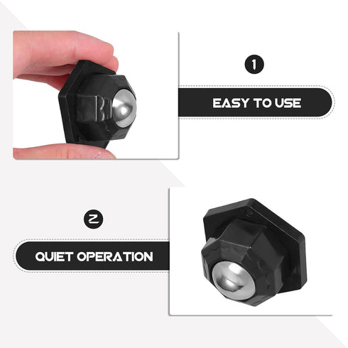4pcs 4.5cm Kichvoe Self-Adhesive Swivel Ball Bearing Casters, Mini Rolling Cart Wheels, Mute Furniture Casters