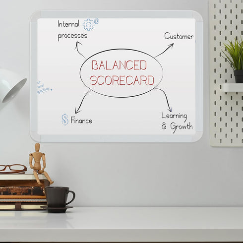 Mr. Pen Dry Erase Board 12.5" x 9.5" with 8 Markers & 2 Magnets, Small Magnetic White Board