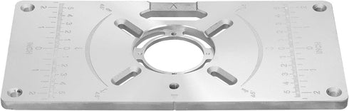 YIWENG Trimming 4 Router Table Insert Plate,Router Table Insert Plate Aluminum Machine Engraving Flip Board with Rings
