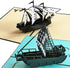 Set of 2 Sailing Boat Pop Up Greeting Cards - Congratulation for Special Day, Valentine's Day, Birthday or Wedding with