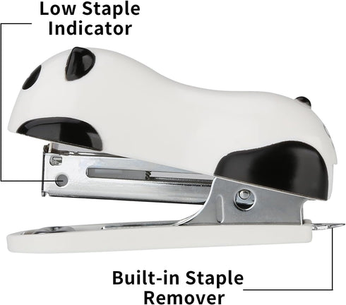 Cute Panda Mini Desktop Stapler, Home Stapler with 1000 Staples