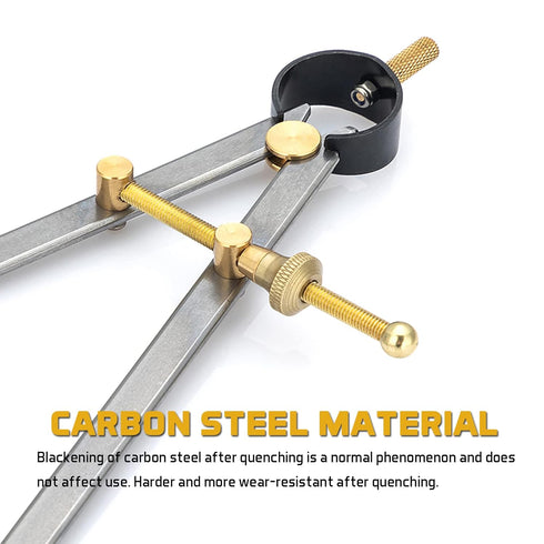 2 PCS Adjustable Lockable Spring Wing Divider Calipers, 6 Inch and 8 Inch Steel Compass Tool for Drafting