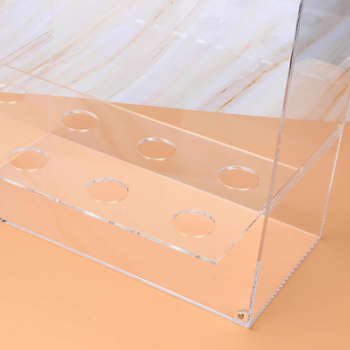 KVMORZE 8 Holes Ice Cream Cone Holder Stand, Acrylic Cabinet With Handle, Transparent Waffle Hand Roll Sushi Display