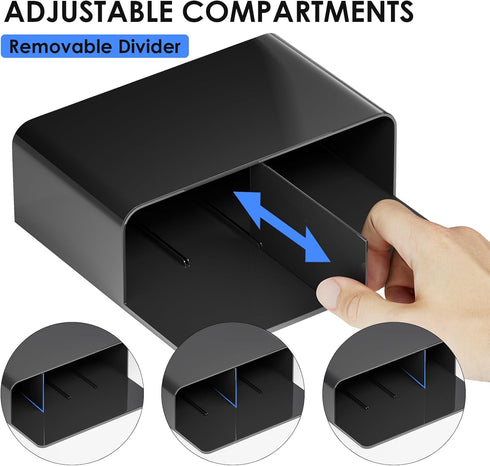 MaxGear Dry Erase Marker Holder, Magnetic Pen Holder for Fridge, Whiteboard & Locker Organizer, 2 Pack, Black