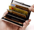 EASTNIGHTS Metal Wallet RFID Credit Card Holder - Stainless Steel and PU Leather Case (Pink)