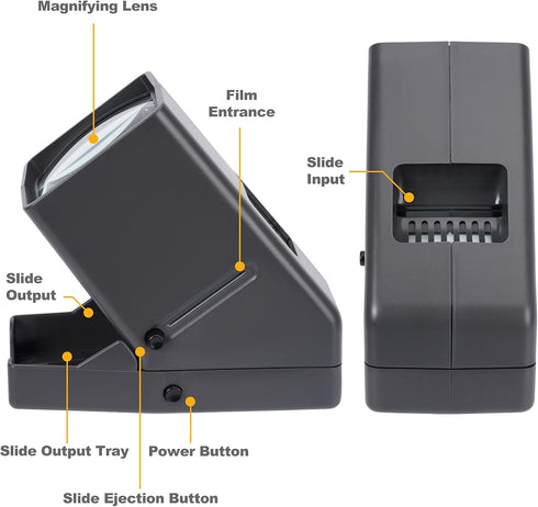 DGODRT 35mm 3X Slide Viewer, Film Negative and Slide Viewer with Magnification and LED Lighted Illuminated Viewing, USB