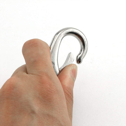 1-Pack M6 Swivel Eye Snap Hook 304 Stainless Steel Multi-Use Spring Snap Hook for Boat Marine Pet Chains