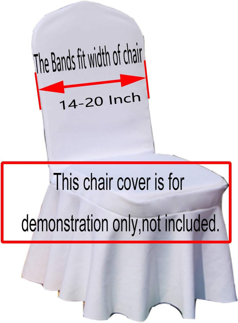 50PCS (50PCS, Gold Stretch Chair Sashes Bows Elastic Chair Bands with Buckle Slider Sashes Bows for Wedding Hotel