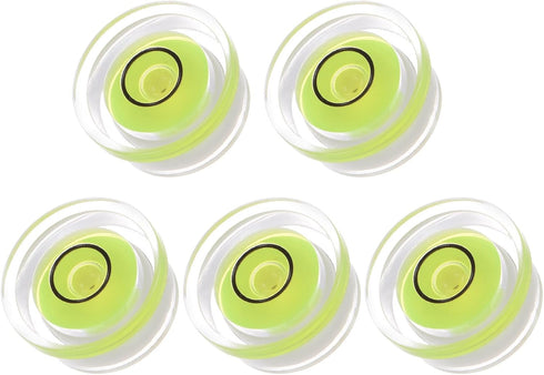 5pcs Small Circular Bubble Spirit Levels, Mini Round RV Leveling Tools for Travel Trailer, 17.5mm Diameter