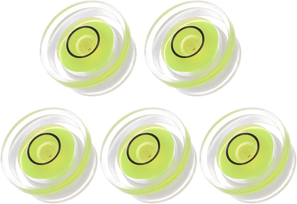 5pcs Small Circular Bubble Spirit Levels, Mini Round RV Leveling Tools for Travel Trailer, 17.5mm Diameter