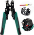 Wire Crimper Tool with Stripper Cutter, Crimping Tool for Open Barrel Terminals and Heat Shrink Connectors, 26-10 AWG