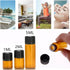 SKYPRO 2ml Mini Amber Glass Bottles with No-Hole Plugs for Essential Oils, Chemistry Lab Chemicals