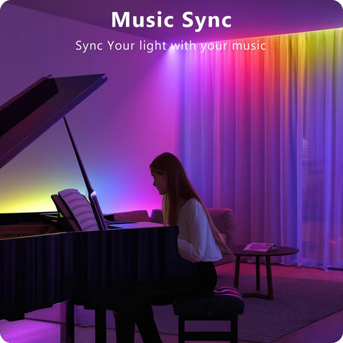 132ft (2 65.6ft), 24V DAYBETTER LED Lights for Bedroom Rolls of Music Sync Color Changing Strip Lights with Remote