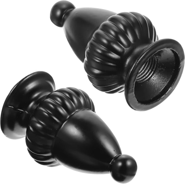SHINEOFI 2pcs Black Aluminum Lamp Finial Knobs Elegant Decorative Cap for Table and
