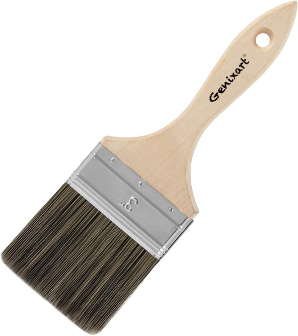 Double Thick Chip Paint Brush, 3 inch / 75mm Stain Brushes for Painting Walls and Fence Staining