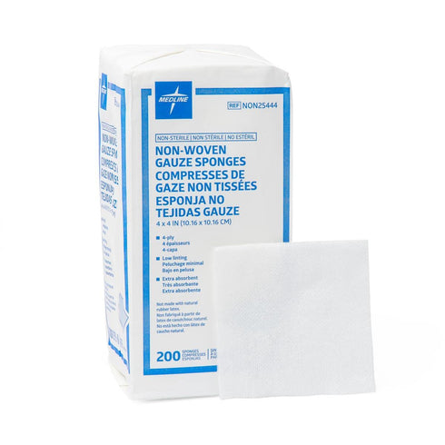 Medline NON25444 Avant Gauze, Non-Woven Non-Sterile Sponges, 200 Count, 4 X 4 Inch